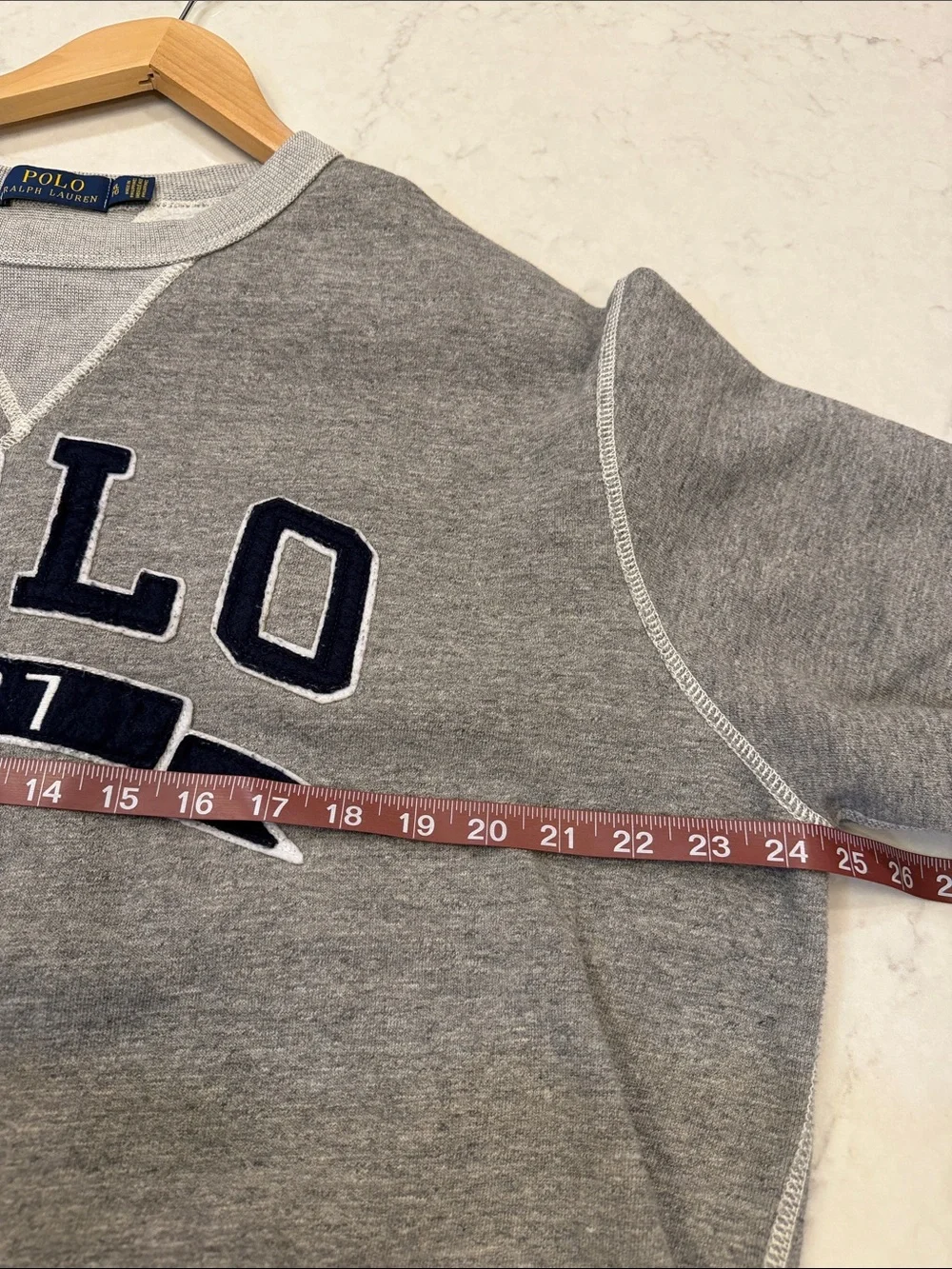 Polo by Ralph Lauren Heather Gray 'POLO 1967' Crewneck Sweatshirt